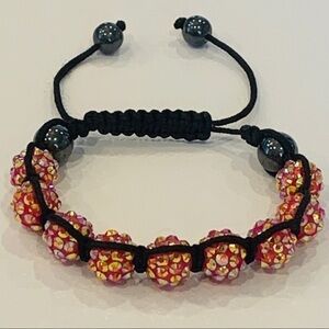 💐5/25 glitter bead adjustable cord bling bracelet
